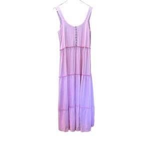Small Sleeveless Tiered Bohemian maxi dress prarie Colombia by Color Blue FLAW